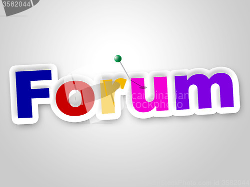 Image of Forum Sign Means Group Website And Chat