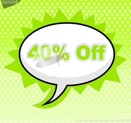 Image of Forty Percent Off Shows Placard Sign And Retail