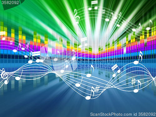 Image of Music Background Means Soundwaves Tune And Singing\r