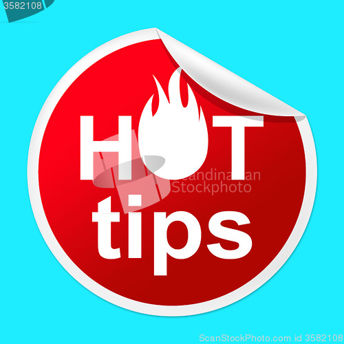 Image of Hot Tips Sticker Indicates Number One And Advisory