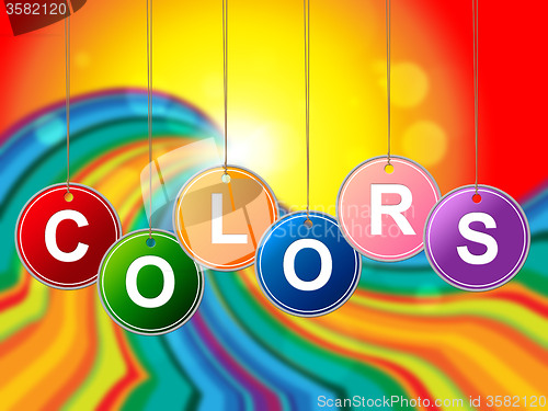 Image of Color Paint Shows Colourful Painting And Multicolored
