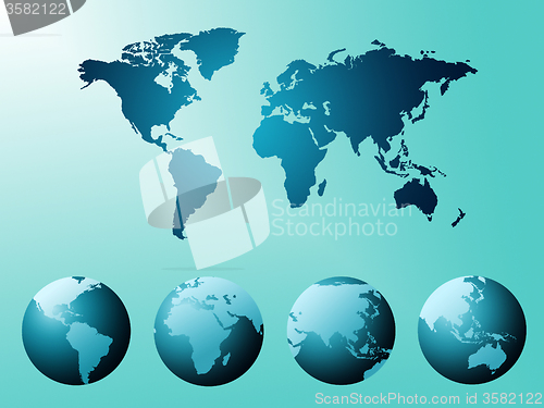 Image of World Map Indicates Globe Countries And Backdrop