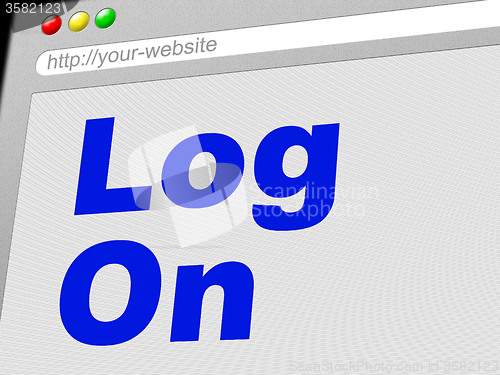 Image of Log On Indicates World Wide Web And Enter