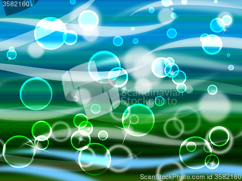 Image of Sea Waves Background Means Wavy And Twinkling Bubbles\r