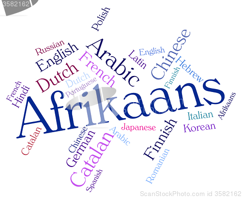 Image of Afrikaans Word Indicates Study Language And Lingo