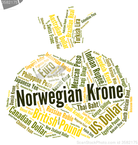 Image of Norwegian Krone Indicates Forex Trading And Coin