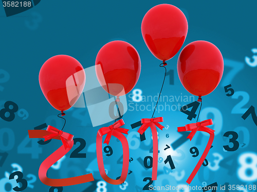 Image of New Year Indicates Twenty Seventeen And Celebration