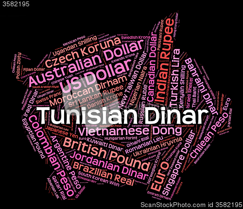 Image of Tunisian Dinar Represents Worldwide Trading And Broker