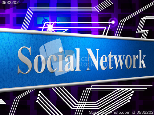 Image of Social Network Represents Connecting People And Friends