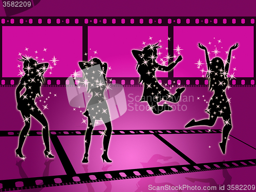 Image of Filmstrip Disco Means Discotheque Photography And Photographic