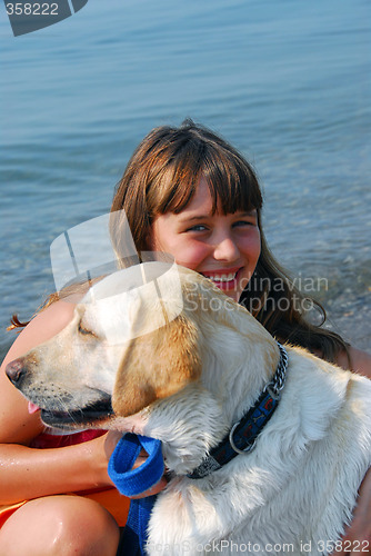 Image of Girl with a dog