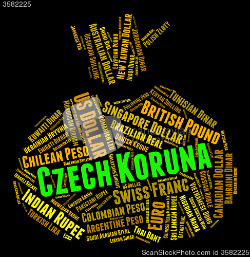 Image of Czech Koruna Indicates Exchange Rate And Czk