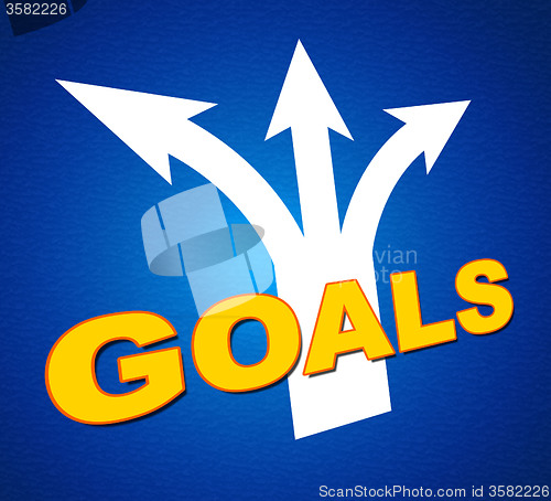 Image of Goals Arrows Shows Targeting Direction And Aspirations