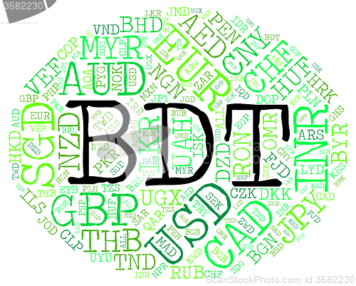 Image of Bdt Currency Indicates Bangladeshi Taka And Currencies