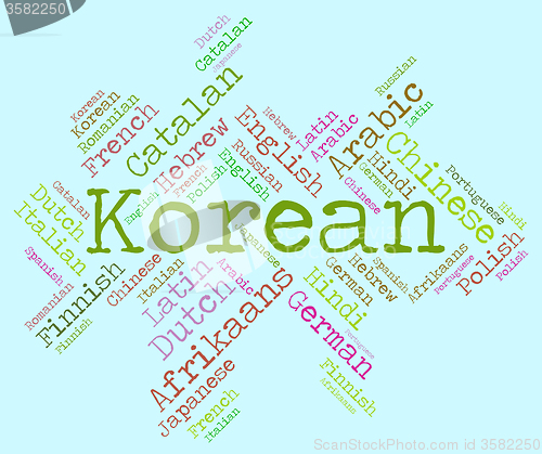 Image of Korean Language Shows Lingo Text And Speech