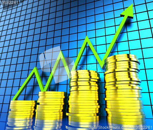 Image of Increase Cash Graph Shows Financial Report And Analysis