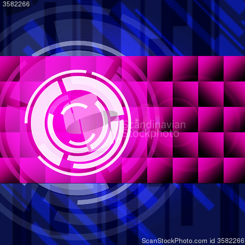 Image of Purple Circles Background Shows Long Play Record\r