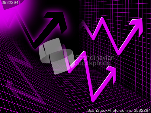 Image of Purple Arrows Background Means Upwards Rise And Direction\r