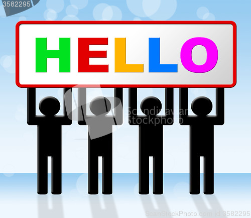 Image of Hello Sign Indicates How Are You And Advertisement