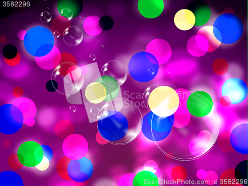 Image of Purple Spots Background Shows Spotted Decoration And Bubbles\r