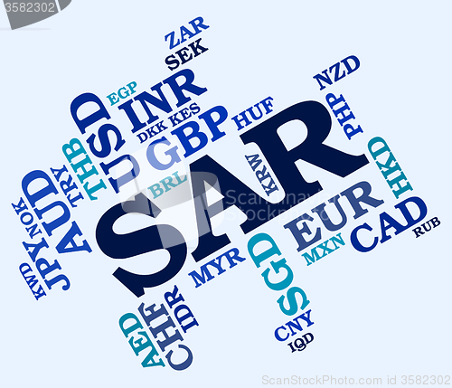 Image of Sar Currency Shows Saudi Arabian Riyals And Currencies