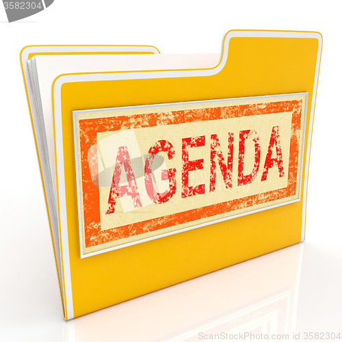 Image of Agenda File Shows Files Lineup And Business