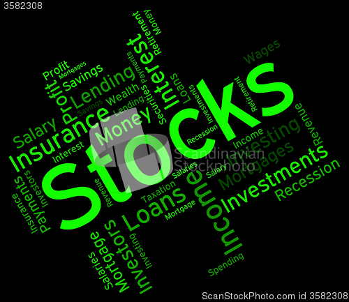 Image of Stocks Word Means Return On Investment And Growth