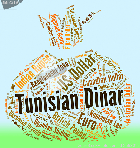 Image of Tunisian Dinar Indicates Exchange Rate And Banknotes