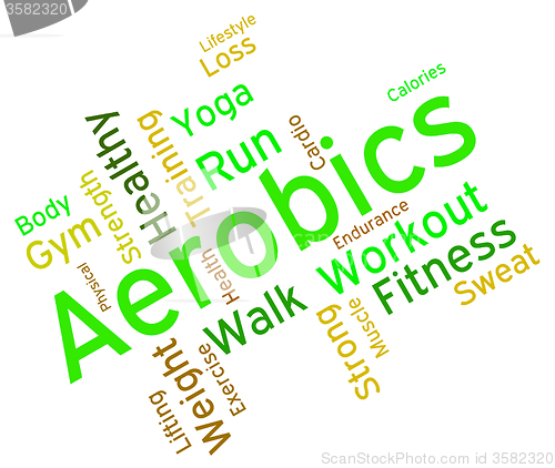 Image of Aerobics Words Means Working Out And Exercise