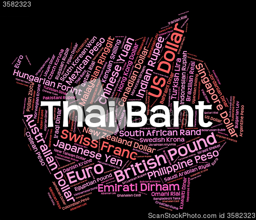 Image of Thai Baht Shows Foreign Exchange And Broker