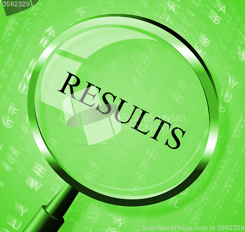 Image of Results Magnifier Means Success Magnifying And Score