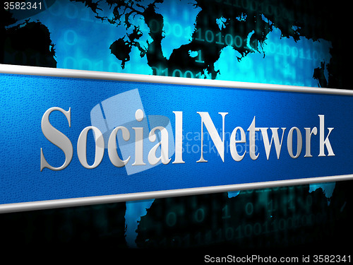 Image of Social Network Shows Networking People And Communicate