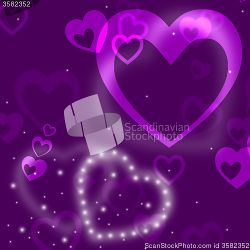 Image of Glow Heart Means Valentine Day And Abstract