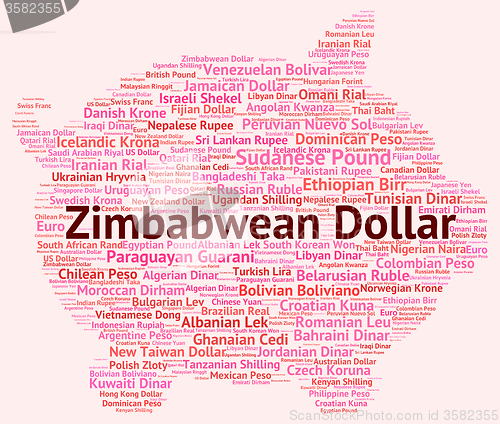 Image of Zimbabwean Dollar Represents Foreign Currency And Currencies