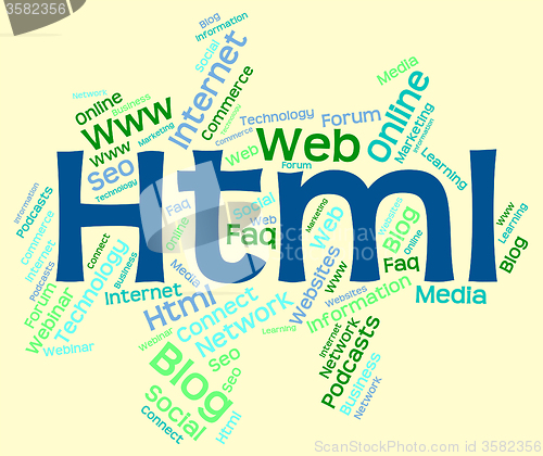 Image of Html Word Indicates World Wide Web And Code