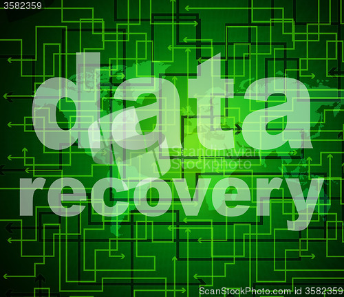 Image of Data Recovery Represents Getting Back And Bytes