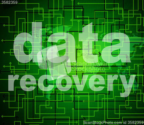 Image of Data Recovery Represents Getting Back And Bytes