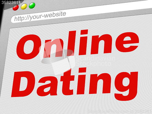 Image of Online Dating Represents World Wide Web And Date