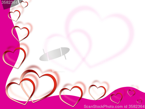 Image of Hearts Background Shows Love Desire And Pink\r