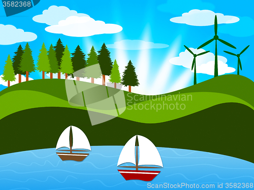 Image of Trees Countryside Shows Sailor Natural And Outdoor