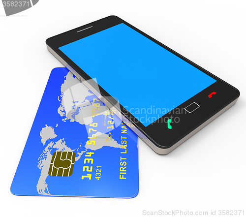 Image of Credit Card Online Represents World Wide Web And Bought