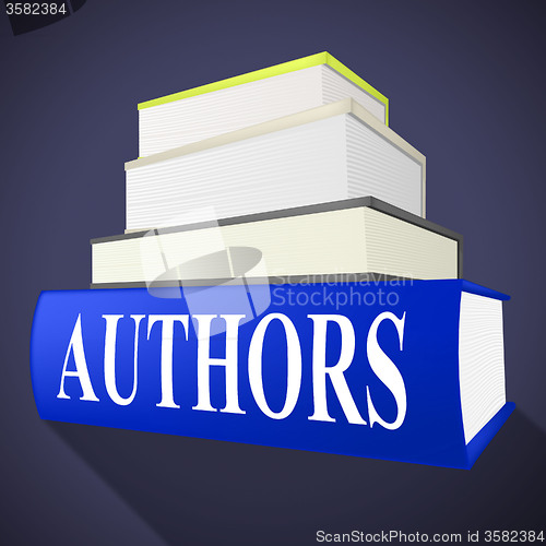 Image of Authors Books Shows Writer Fiction And Fables