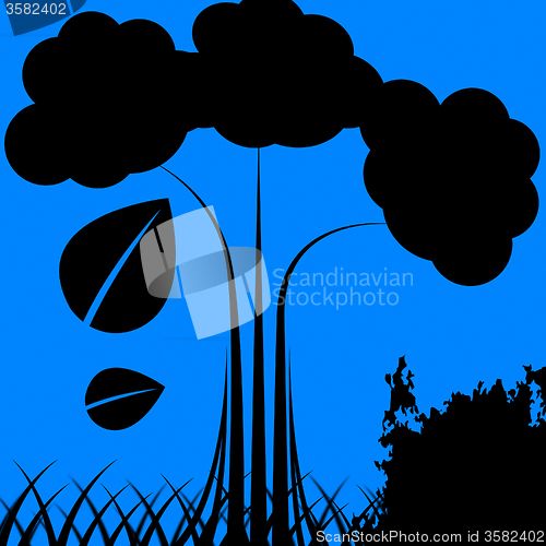 Image of Blue Tree Background Means Nature Outdoors And Environment\r