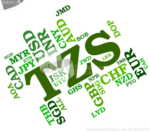 Image of Tzs Currency Means Tanzania Shilling And Banknote