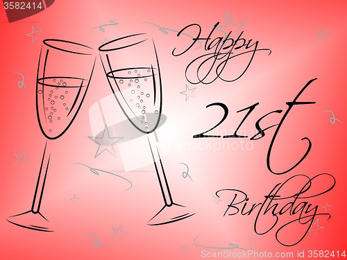 Image of Happy Twenty First Indicates Celebrations Parties And Congratulating