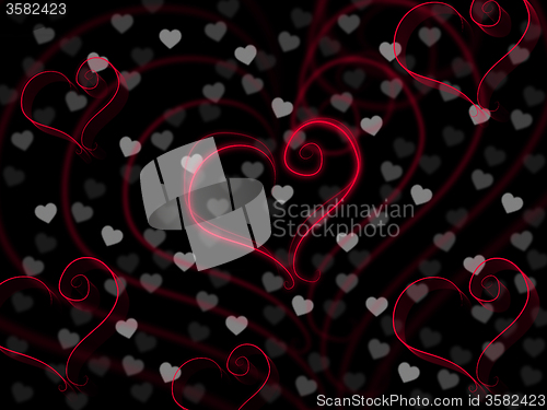 Image of Background Heart Means Valentine Day And Backdrop