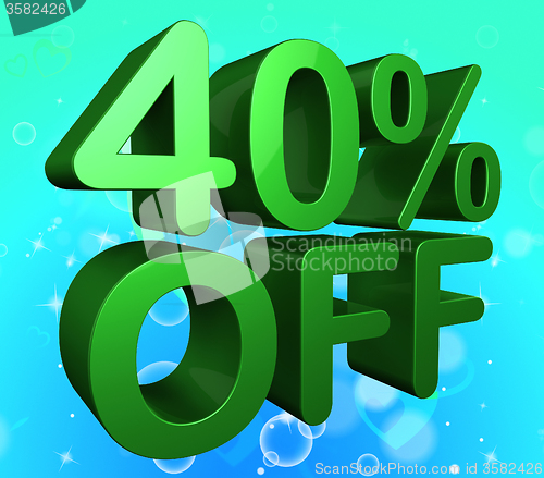 Image of Forty Percent Off Indicates 40 Discounts And Save