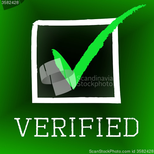 Image of Tick Verified Indicates Authenticity Guaranteed And Approved