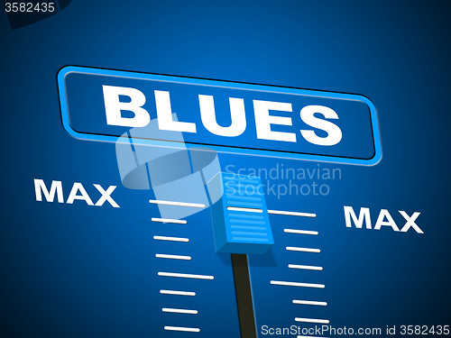 Image of Blues Music Represents Sound Track And Amplifier