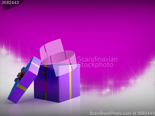 Image of Giftbox Copyspace Indicates Merry Christmas And Blank